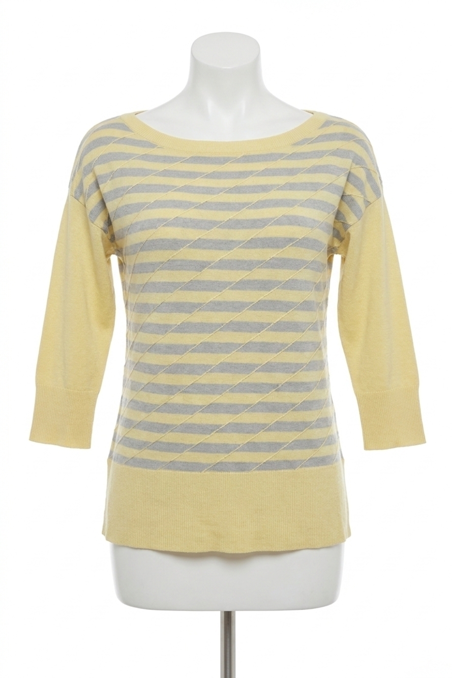 NEW ANGEL double striped sweater in yello/gray
